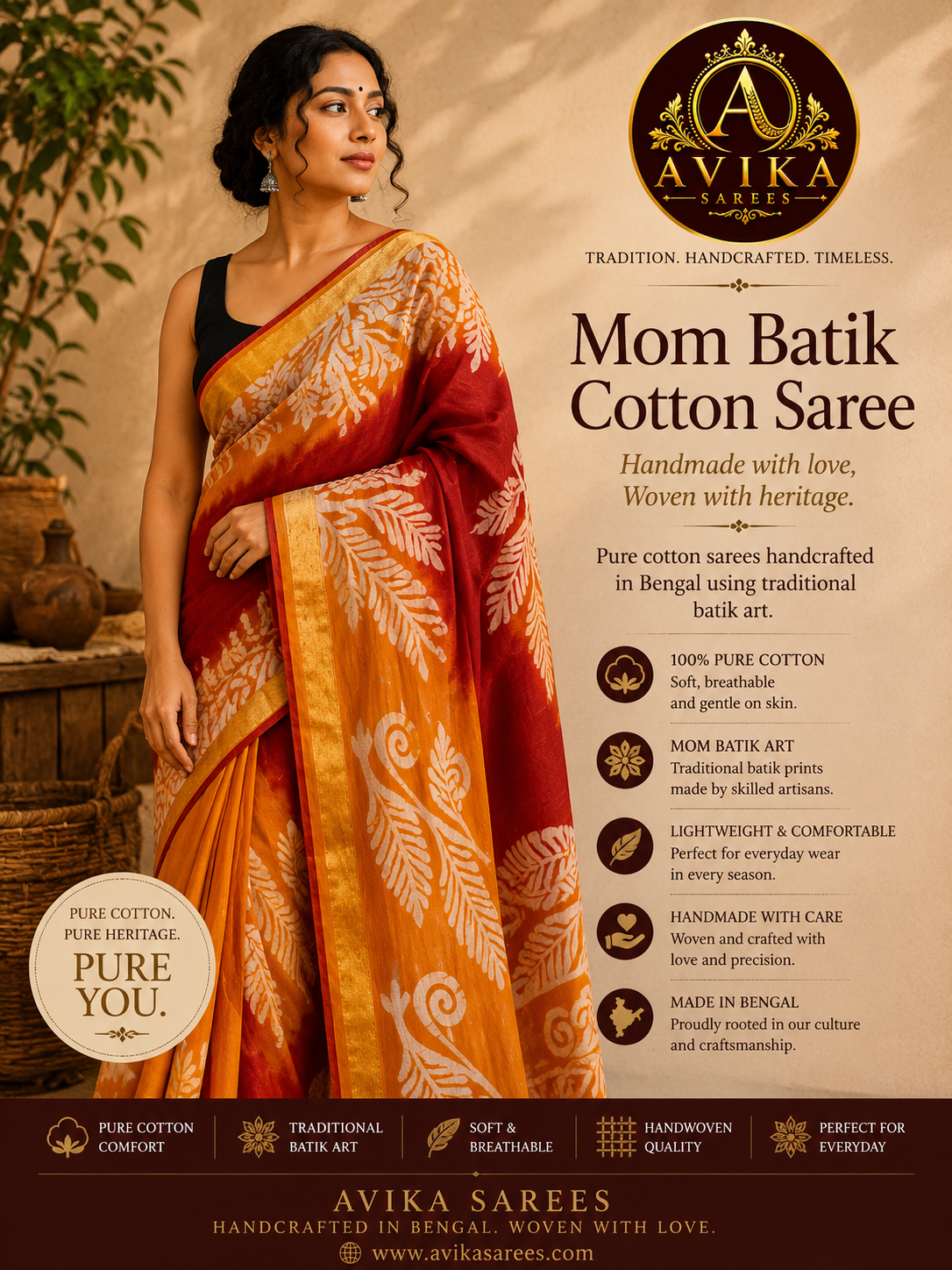 Pure Mom Batik Saree