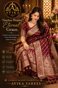 Premium Banarasi Silk Saree with Rich Zari Weaving